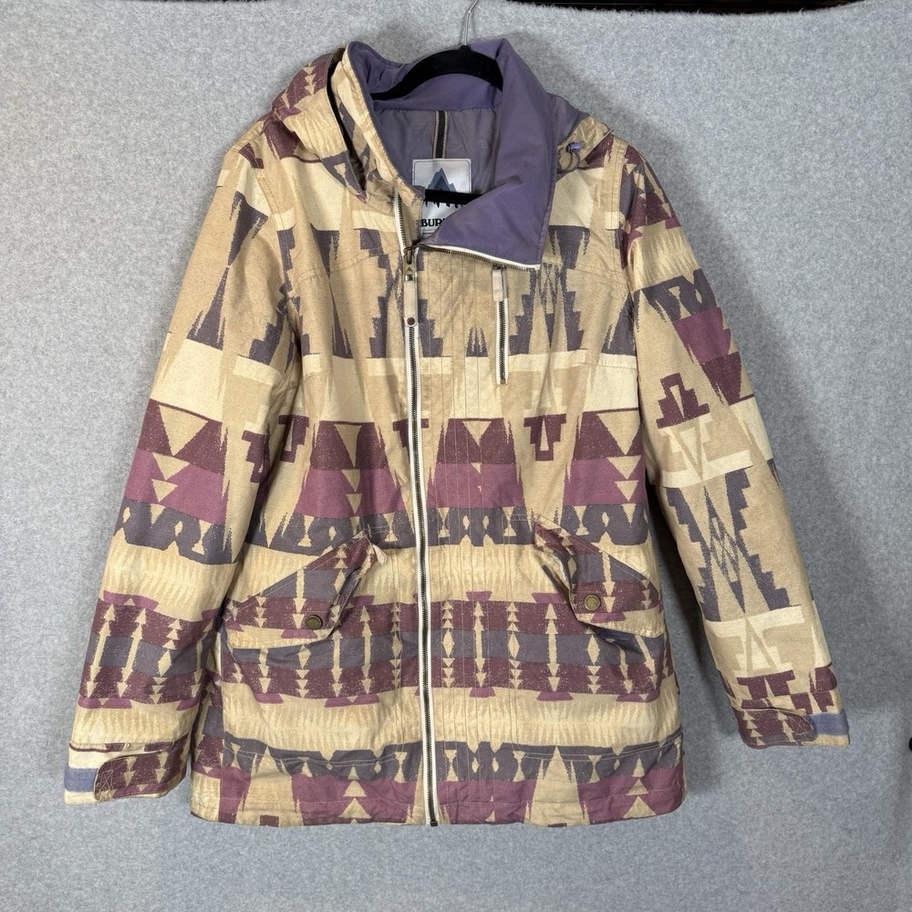 Burton Ski Jacket Womens Large Aztec Pattern Snowboarding